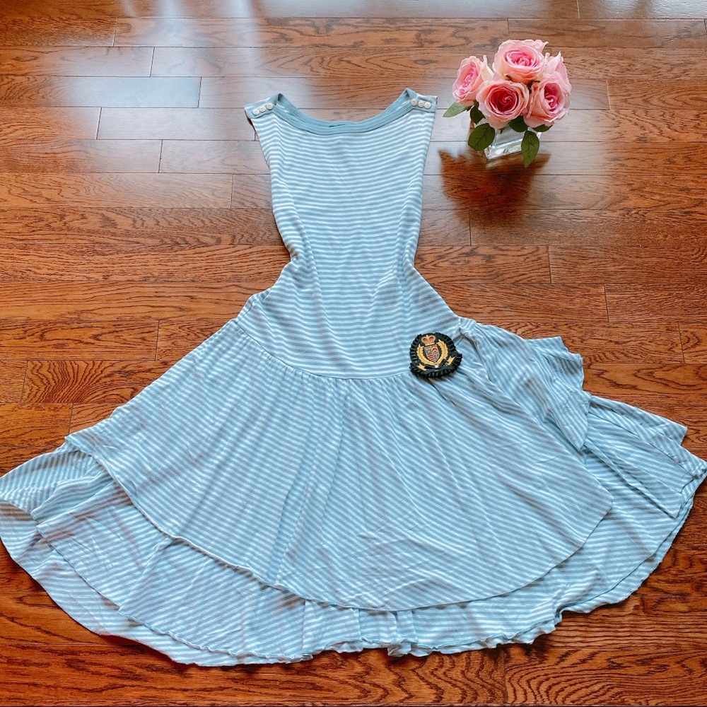 DR92 Ralph Lauren Blue Sleeveless Summer Dress